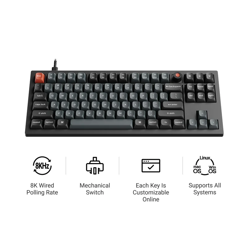Keychron V3 8K QMK Wired Custom Mechanical Keyboard