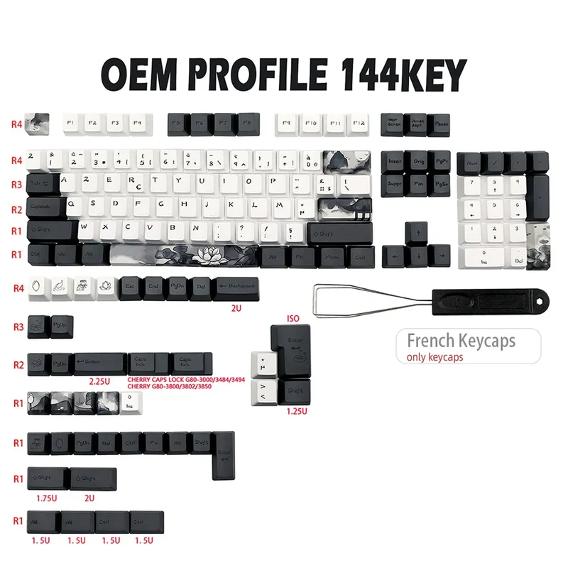 Keycaps AZERTY Lotus