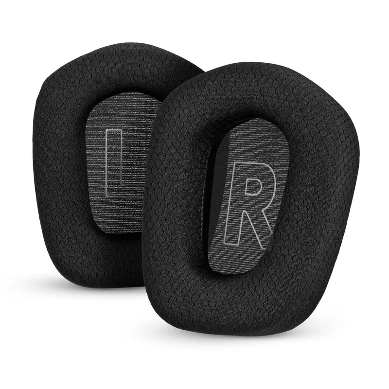 Coussinets d'oreille en tissu mesh pour casques Logitech G733, G335 et G535, tissu mesh respirant et mousse à mémoire de forme haute densité.