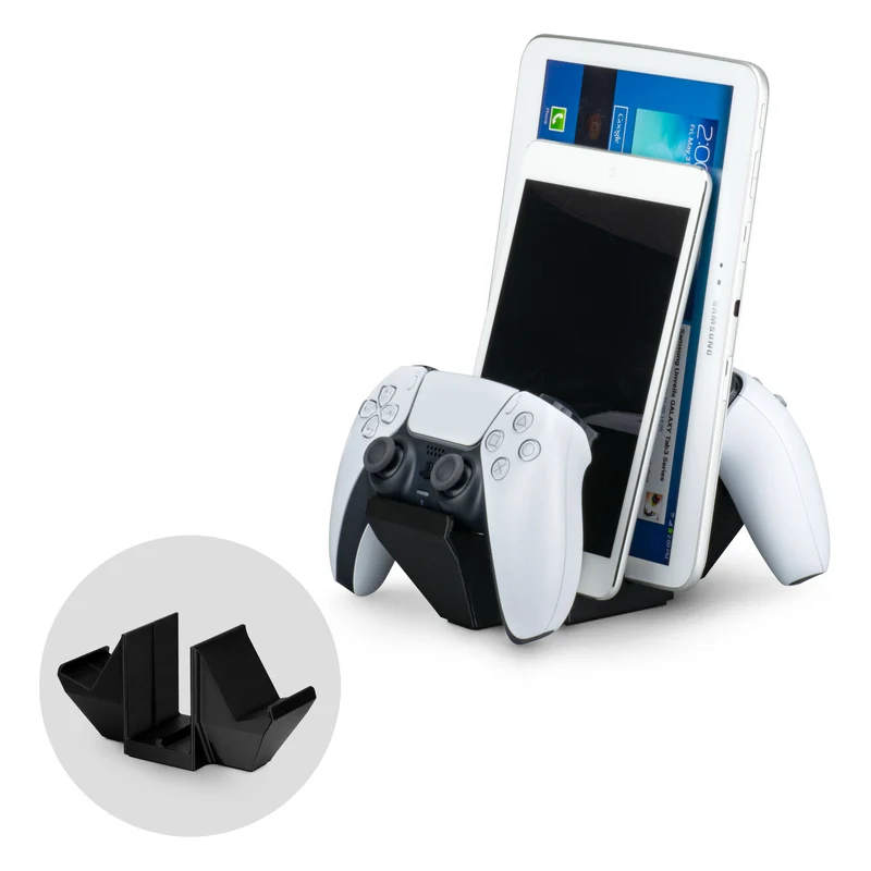 Double contrôleur de jeu et support de bureau pour tablette - Conception universelle pour la plupart des manettes de jeu et tablettes, réduit l'encombrement et reste organisé