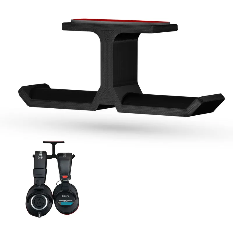 XLT - Support de suspension pour casque double sous le bureau