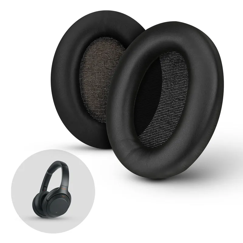 Sony WH-1000XM3 Oreillettes de rechange – Coussinets en cuir PU souple et mousse à mémoire de forme pour plus de confort, installation facile et rapide