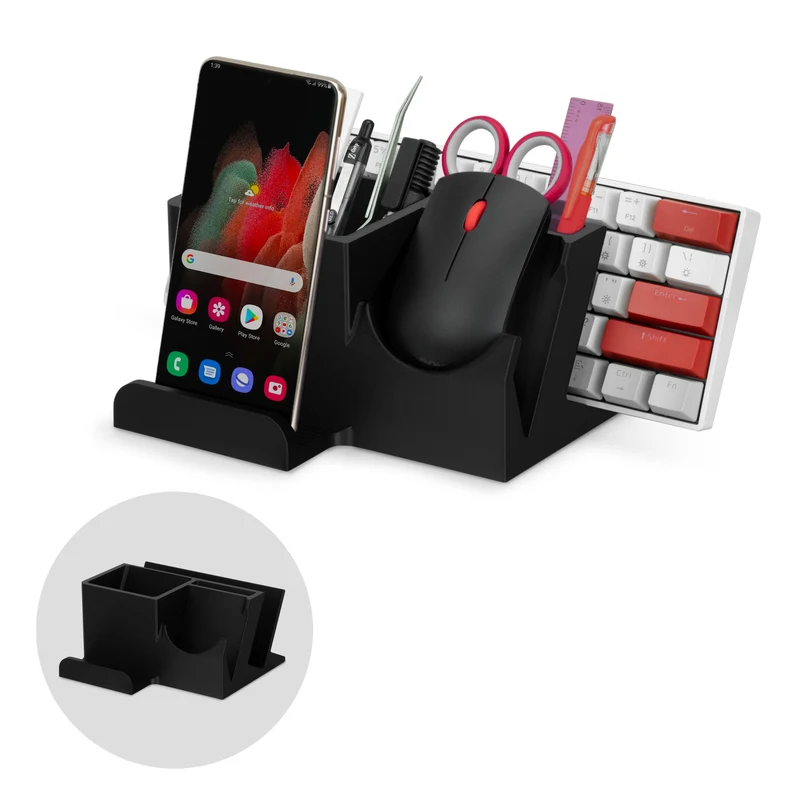 Support pour clavier, souris et téléphone de bureau avec rangement stationnaire, adapté aux petits ou grands claviers, tablettes, souris de jeu et de bureau