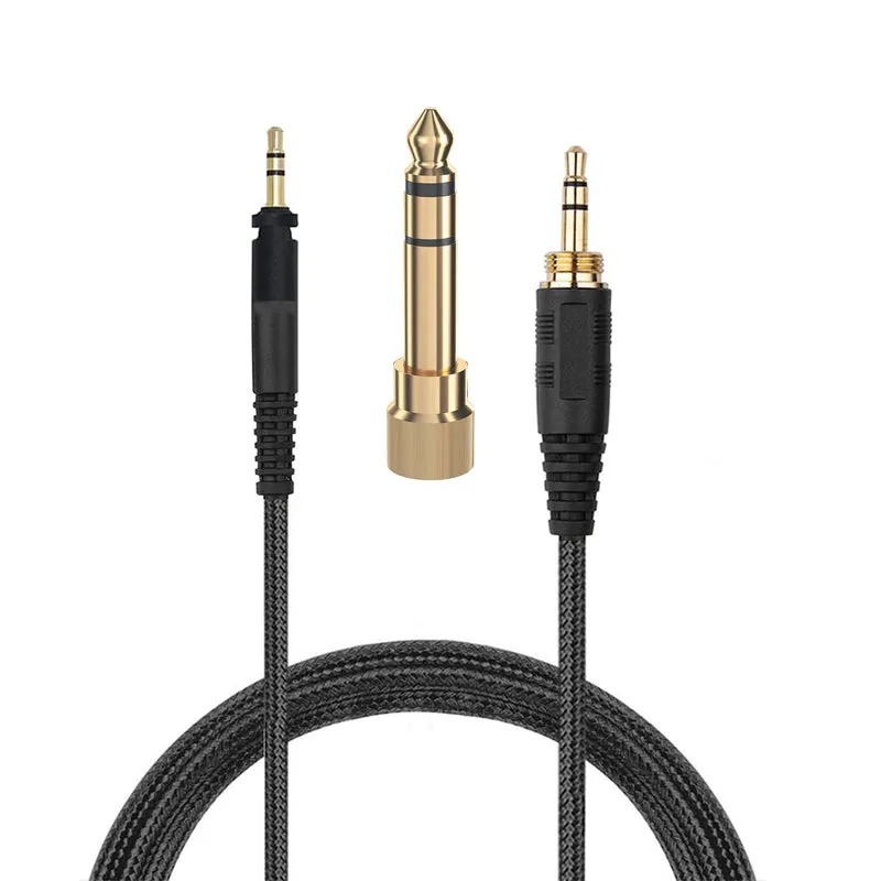 Câble de remplacement pour casque Shure SRH840, SRH940, SRH440 et SRH750DJ, avec adaptateur ¼" (6.35 mm) - 1.5 M - tressé