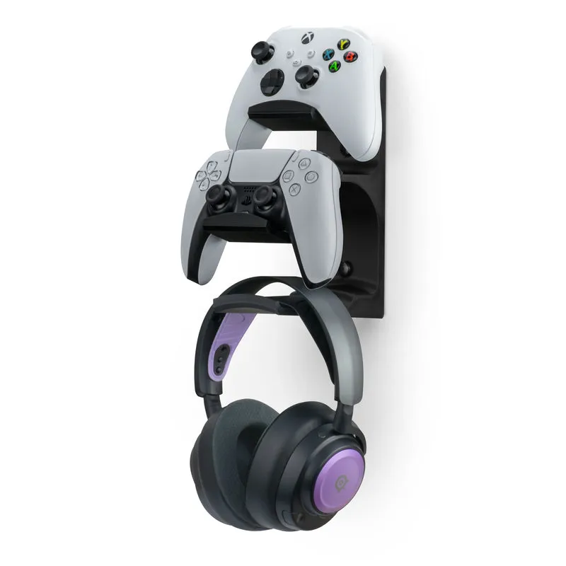 The Behemoth - Support mural pour manette de jeu et casque double - Conçu pour toutes les manettes de jeu et casques