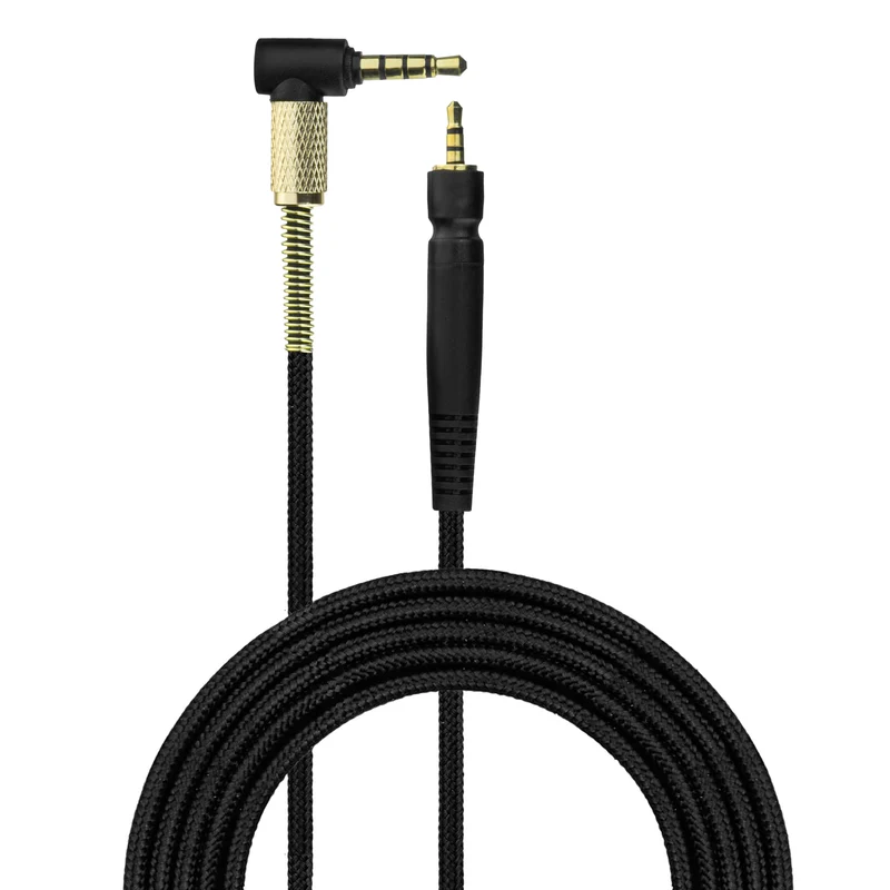 Câble audio de remplacement compatible avec Sennheiser GSP300, GSP350 et GSP600 – Cordon en nylon tressé, jacks 3.5 mm coudés et 2.5 mm plaqués or