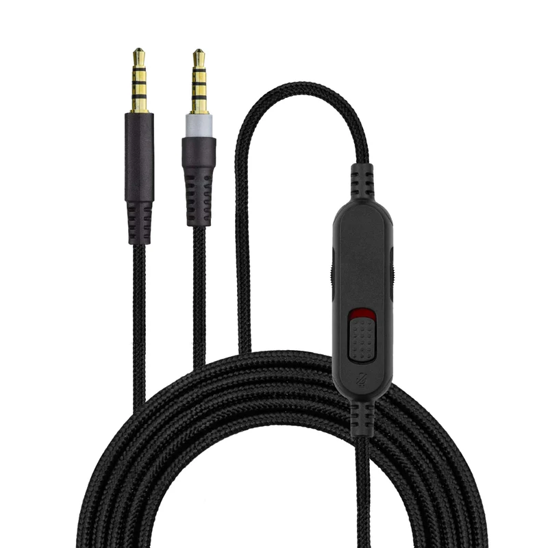 Câble audio de remplacement compatible avec les casques Kingston HyperX Cloud Mix et Cloud Alpha – Télécommande intégrée avec contrôle du volume et du silence – Cordon en nylon tressé avec connecteurs plaqués or