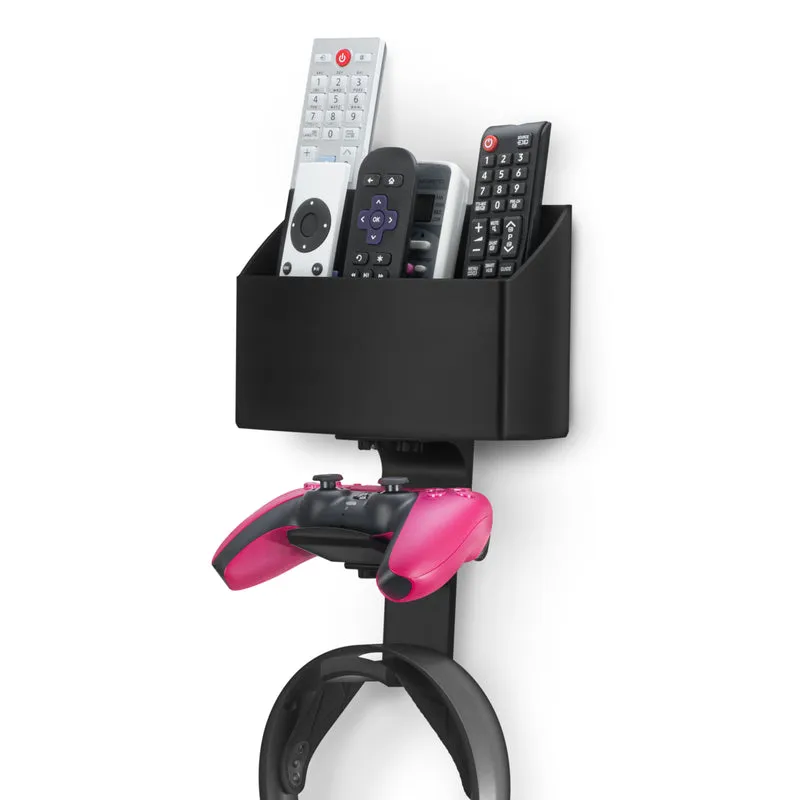 Organisateur mural pour télécommande de télévision et de jeux – Support de télécommande avec supports amovibles pour casque et contrôleur