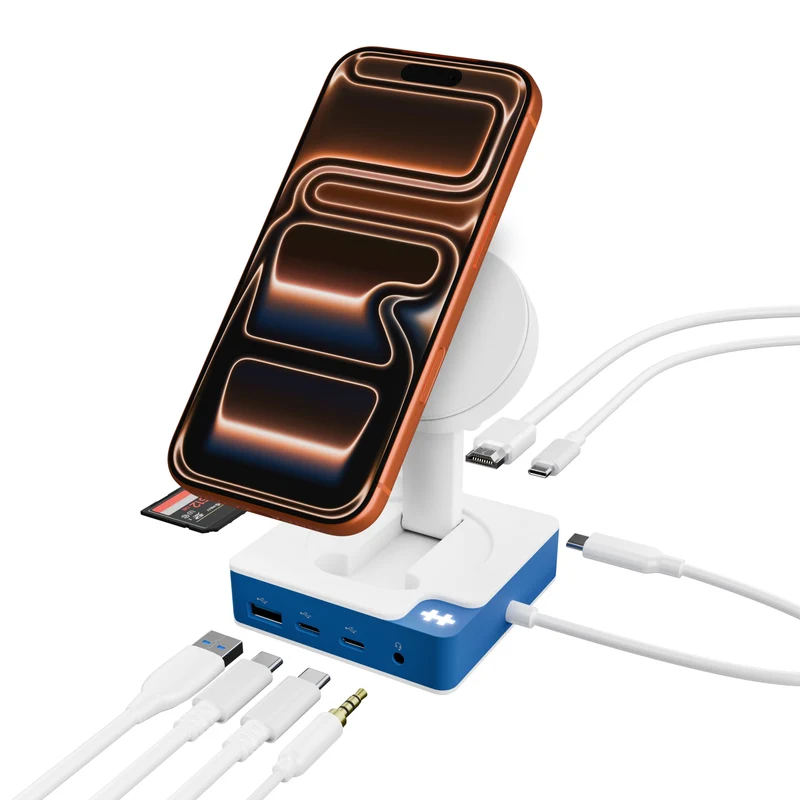 Hub USB-C HyperDrive® Flex à 5 ports avec chargeur de téléphone Qi