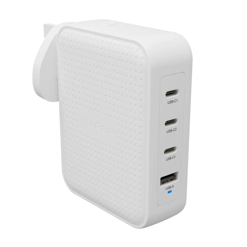 Chargeur de voyage HyperJuice® 145 W USB-C GaN testé pour la sécurité avec 4 ports - Blanc