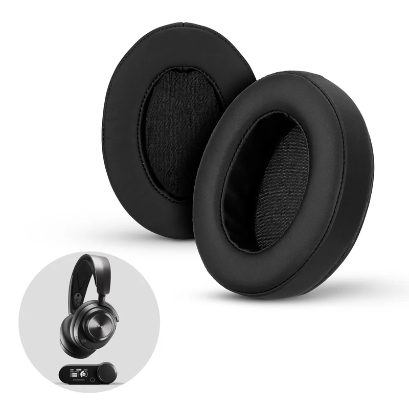 Coussinets d'oreille épais et améliorés pour casques Steelseries Arctis Nova Pro Wireless, Nova Pro Omni et Nova Elite - Mousse à mémoire de forme et cuir PU