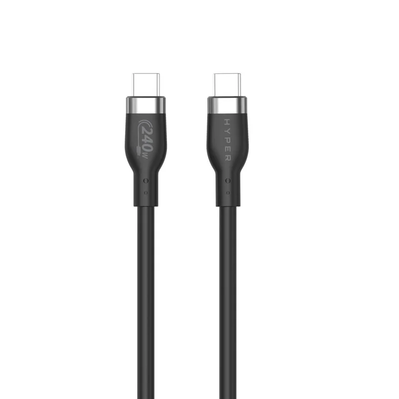 HyperJuice 240W Silicone USB-C to USB-C Cable (3ft/1m) - Noir