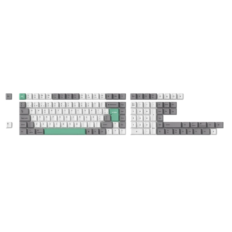 KEYCHRON GREY WHITE MINT KEYCAP SET