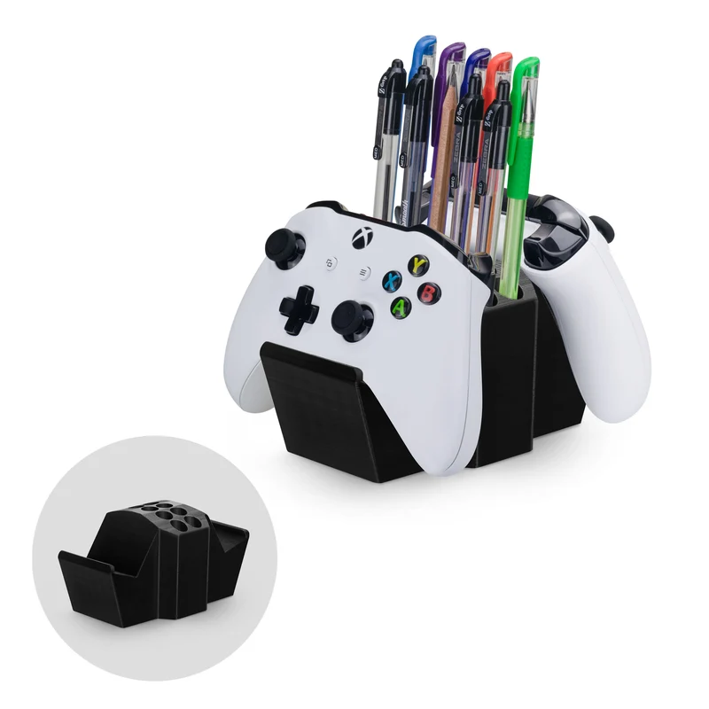 Support de contrôleur de jeu et support organisateur de stylo de bureau avec dix emplacements pour stylos, crayons, papeterie, outils d'artisanat et plus encore - Design universel pour PS5 XBOX SERIES X ONE PS4 SWITCH PC Gamepads - D05