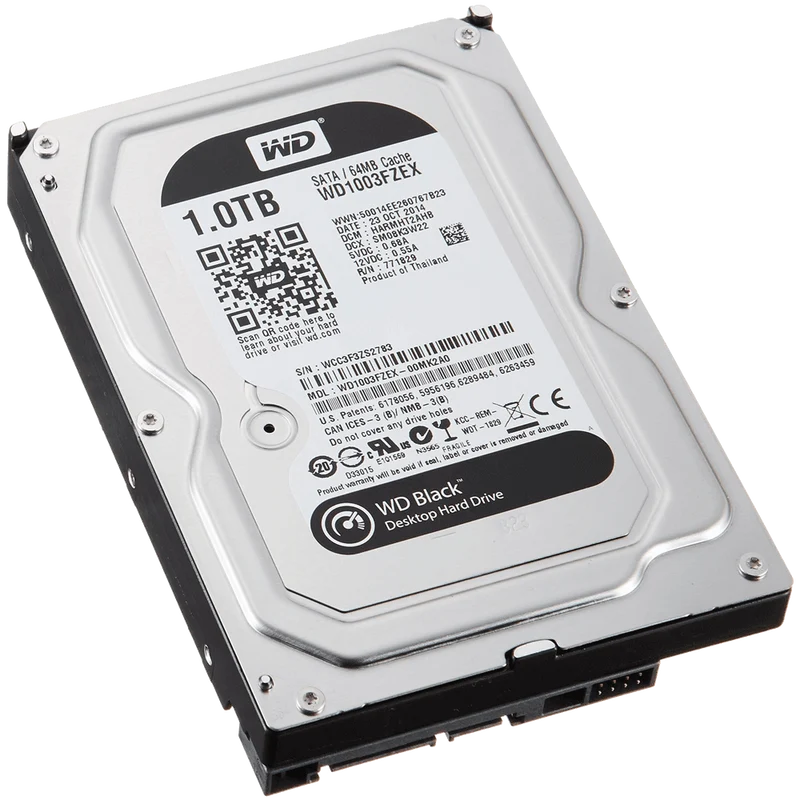 WD Black 1TB Performance Desktop Hard Drive 3.5 inch, SATA 6, 7200 RPM, 64MB Cache