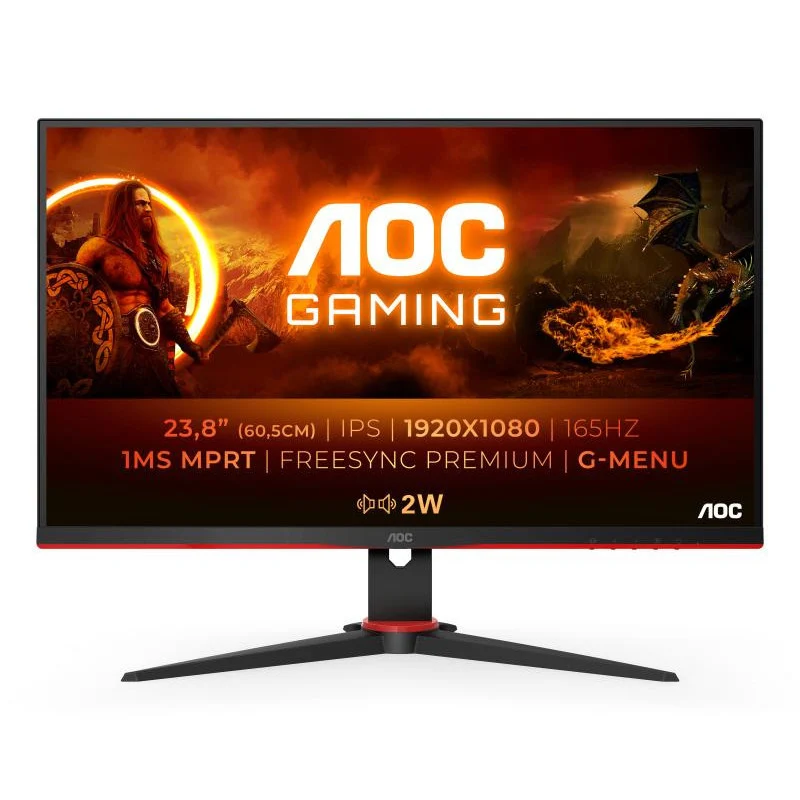 AOC Gaming 24'' 24G2SPAE FHD 24" 165 Hz 1 ms 1920 x 1080 - Noir/Rouge