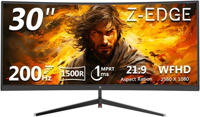 Refurbished: Z-EDGE 30" 200Hz Ultrawide Curved Gaming Monitor