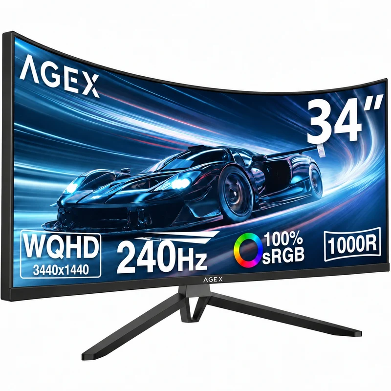 AGEX AG34S 34” 240Hz WQHD UltraWideCurved Gaming Monitor