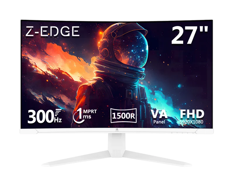 Z-EDGE UG27S 27" 300Hz Cuved Gaming White Monitor
