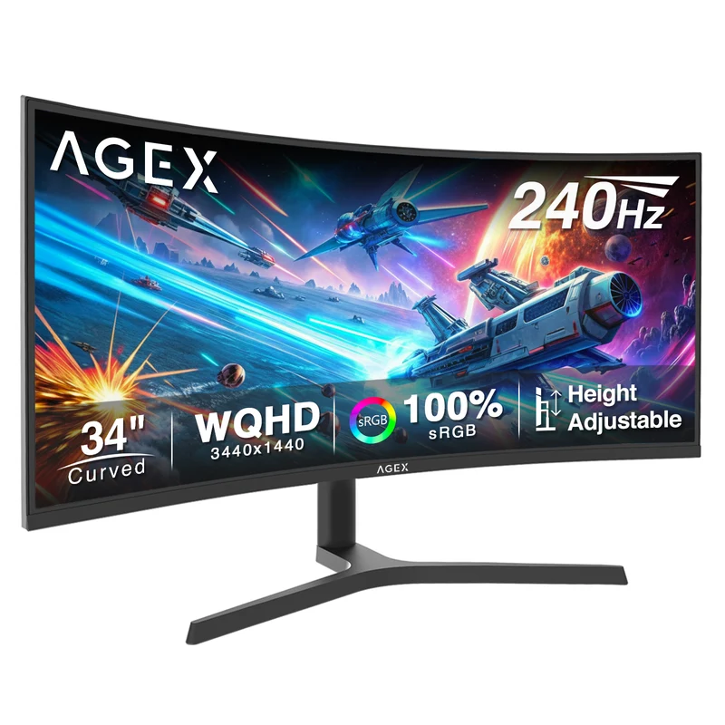 AGEX AG34P 34" 240Hz Ultrawide Curved Gaming Monitor