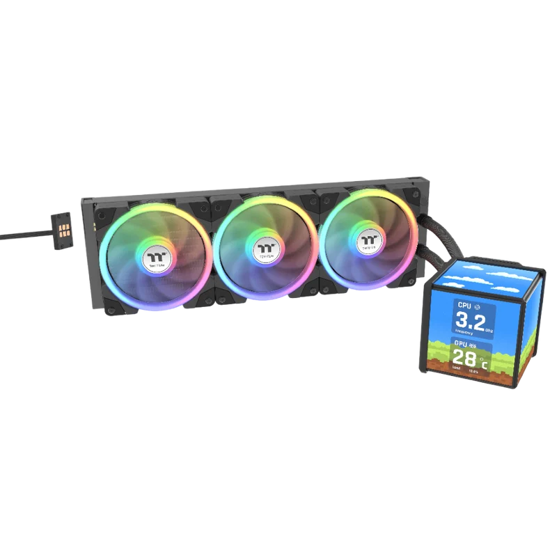 MINECUBE 360 Ultra ARGB AIO Wasserkühlung - Quad-LCD-Cube-Display