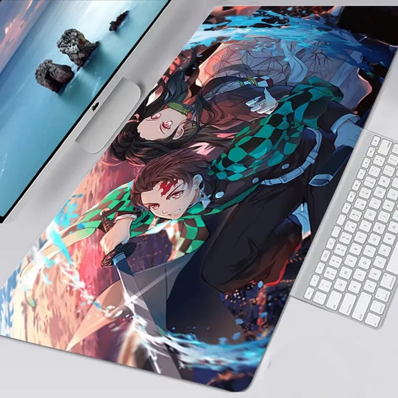 Tapis de souris Demon Slayer Nezuko et Tanjiro en rotation d'attaque