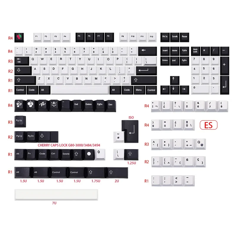 Keycaps AZERTY/QWERTY/QWERTZ Cherry