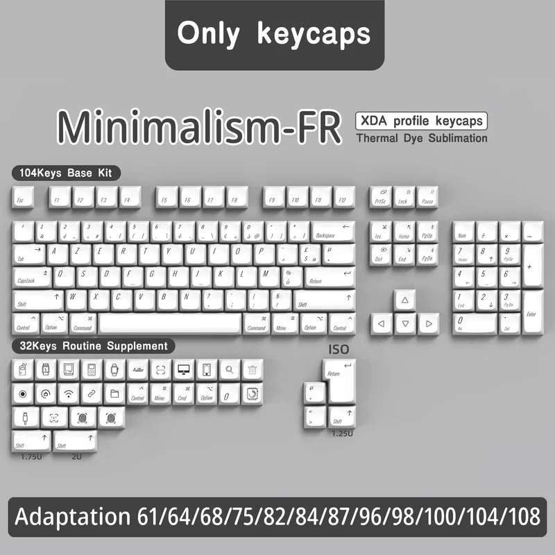 Keycaps AZERTY Minimaliste XDA