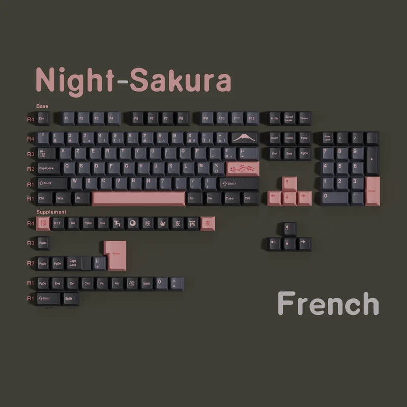 Keycaps AZERTY/QWERTY/QWERTZ Sakura Rose