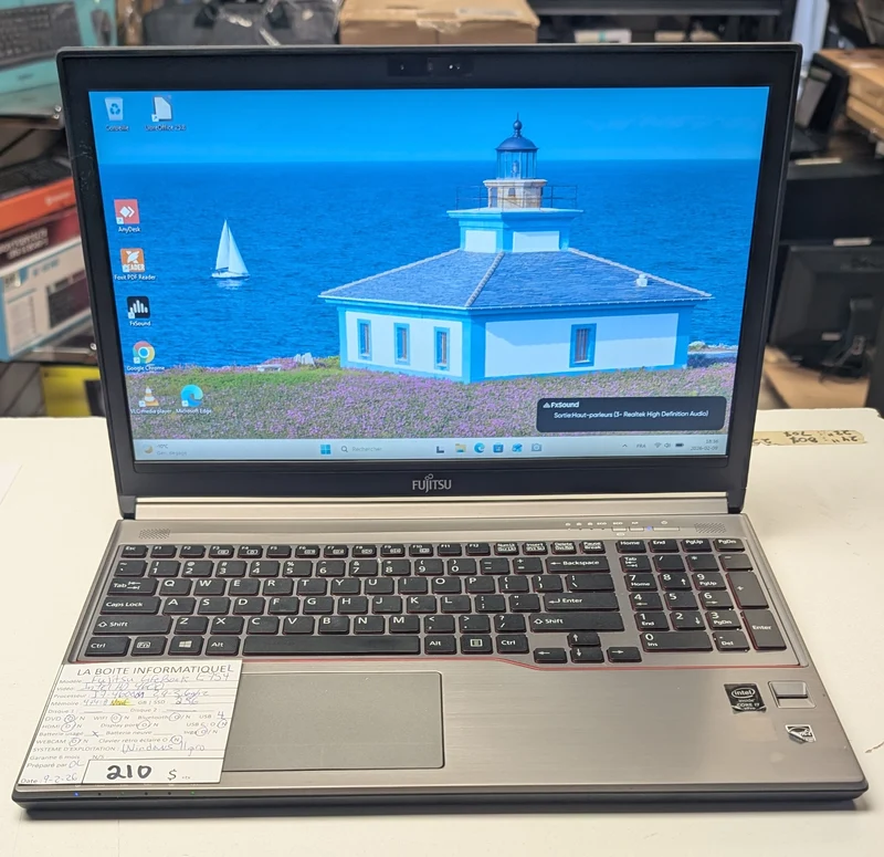 Laptop Fujitsu LifeBook, E754 i7-4600M, 8Go Ram, SSD 500 Go, DVD, 15,6po, HDMI, Batterie neuve