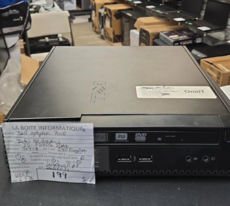 PC Desktop Dell OptiPlex 7010 i5-3570s 8Go Ram SSD 240Go DVD Win11