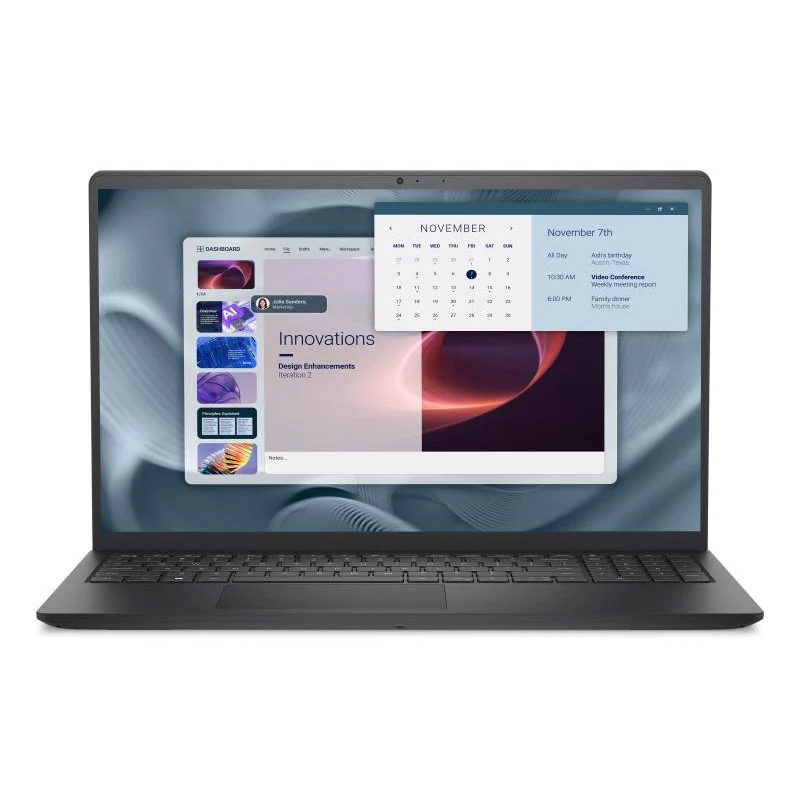 DELL Pro 15 Essential PV15250 Intel® Core® i7 i7-1355U Ordinateur portable 39,6 cm (15.6") Full HD 16 Go DDR5-SDRAM 512 Go SSD Wi-Fi 6 (802.11ax) Windows 11 Pro Français Noir