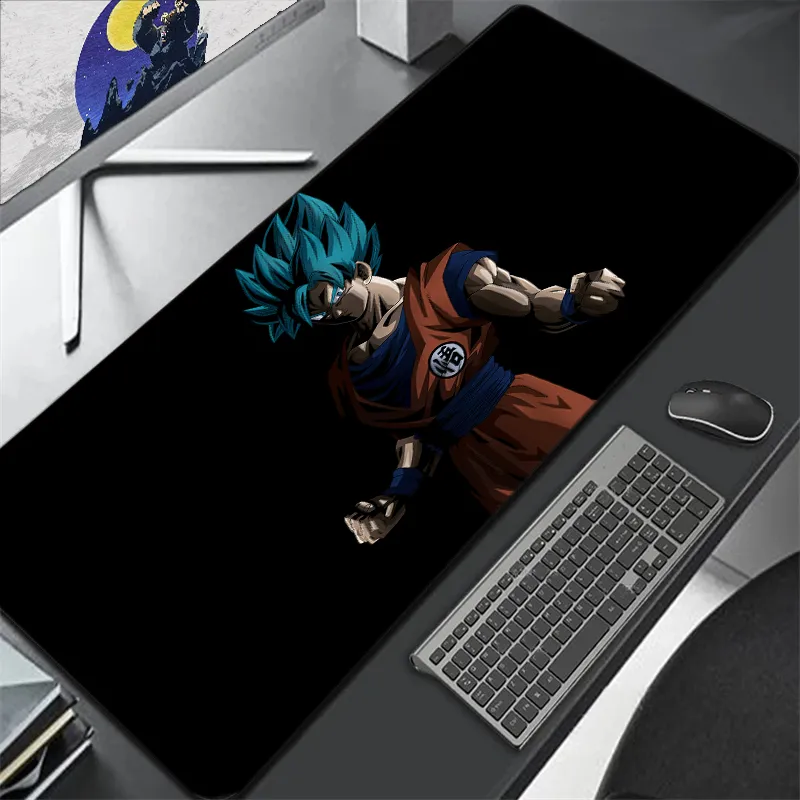 Tapis de souris Goku blue saiyan fond noir