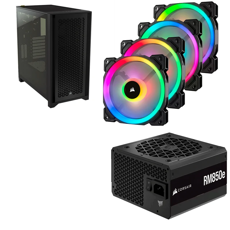 Corsair 4000D Airflow Noir avec RM850 + 4 x LL120 RGB