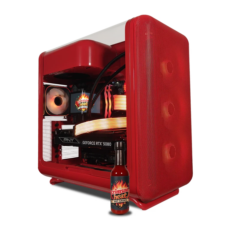 XOTIC PC X50 Crimson Heat Gaming PC, Intel Core Ultra 7 270K Plus, NVIDIA GeForce RTX 5080, 32GB DDR5, 2TB SSD