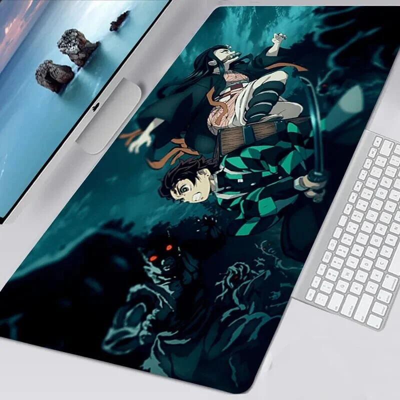 Tapis de souris Demon Slayer Tanjiro et nezuko fight