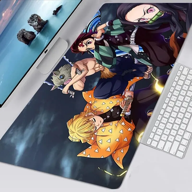 Tapis de souris Demon Slayer équipe en action