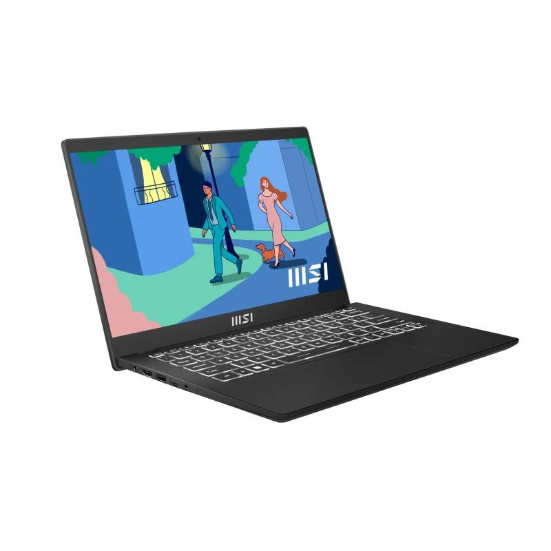 MSI Modern 14 C7M-427XFR AMD Ryzen® 7 7730U Ordinateur portable 35,6 cm (14") Full HD 16 Go DDR4-SDRAM 512 Go SSD Wi-Fi 6E (802.11ax) DOS gratuit Noir