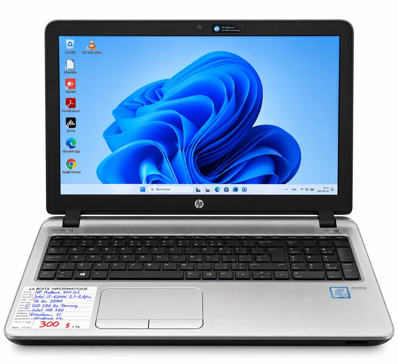 💻 HP ProBook 450 G3 – Core i5 | 16 Go RAM | SSD 250 Go | Windows 11 Pro