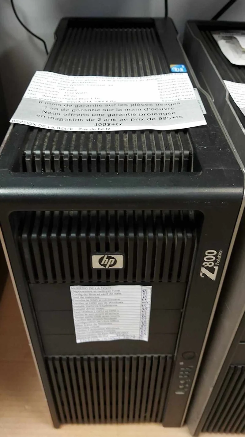 PC GAMING HP Z800 EVGA GTX 1060 6GB 2x Xeon W5580 3,20Ghz SSD 1TB 64GB RAM