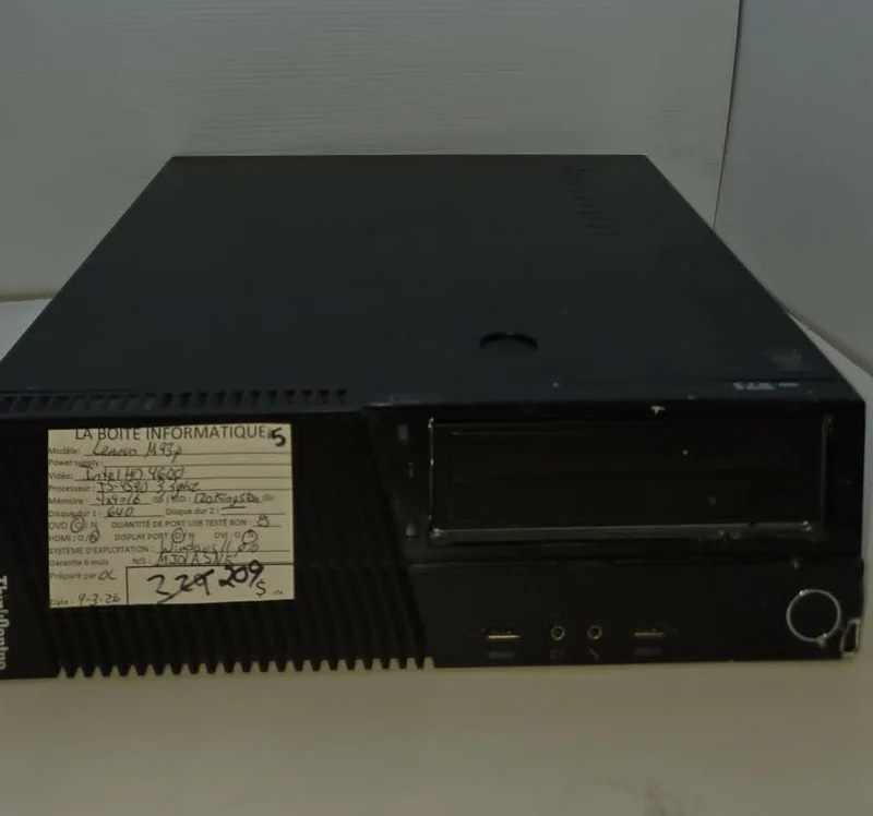 Lenovo ThinkCentre M93p Intel i5-4590 16Go RAM SSD 120Go + HDD 640Go DVD Windows 11 Pro
