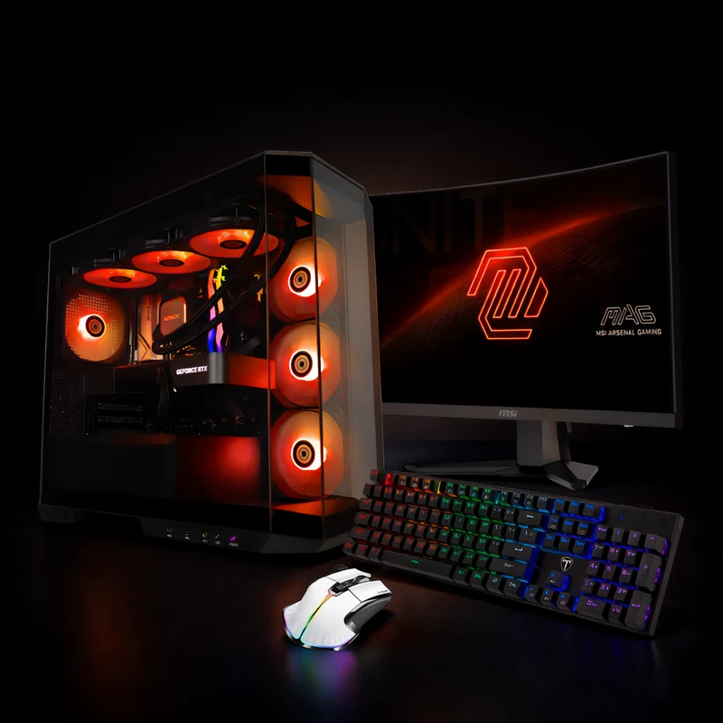 XOTIC PC 1080p Ultra Gaming PC + Monitor Bundle, AMD Ryzen 7 7700X, NVIDIA GeForce RTX 5080, 32GB DDR5, 2TB SSD