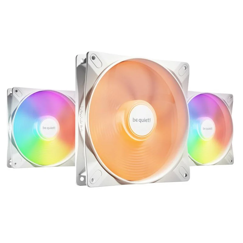 be quiet! Light Wings LX 140 mm PWM | Ventilateur PC ARGB White high-speed, Pack de 3