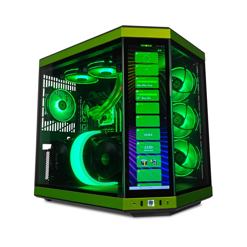 XOTIC PC Y70 Mean Green Epic Black Label Gaming PC, Intel Core Ultra 9 285K, NVIDIA GeForce RTX 5090, 128GB RAM, 4TB SSD