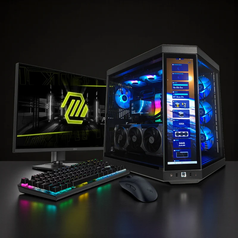 XOTIC PC 4K Gaming PC + Monitor Bundle, NVIDIA GeForce RTX 5090, Ryzen 9 9950X3D, 64GB DDR5, 4TB SSD