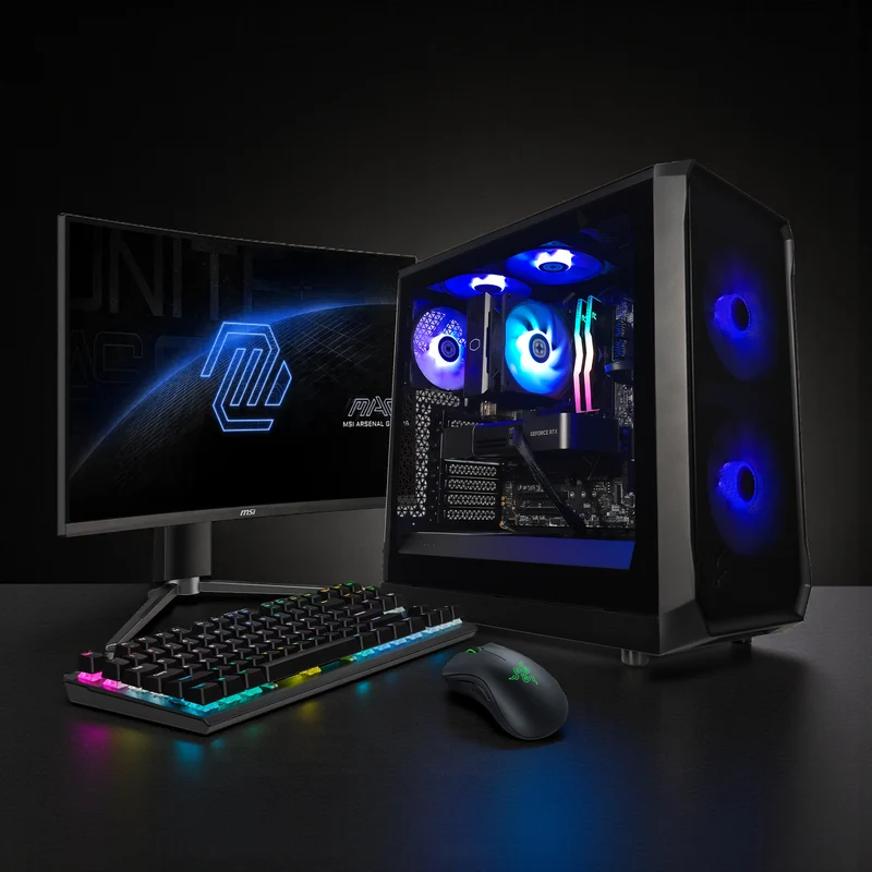 XOTIC PC Gaming PC + Monitor Bundle, Intel Core i5-14400F, NVIDIA GeForce RTX 5070, 16GB DDR4, 2TB SSD