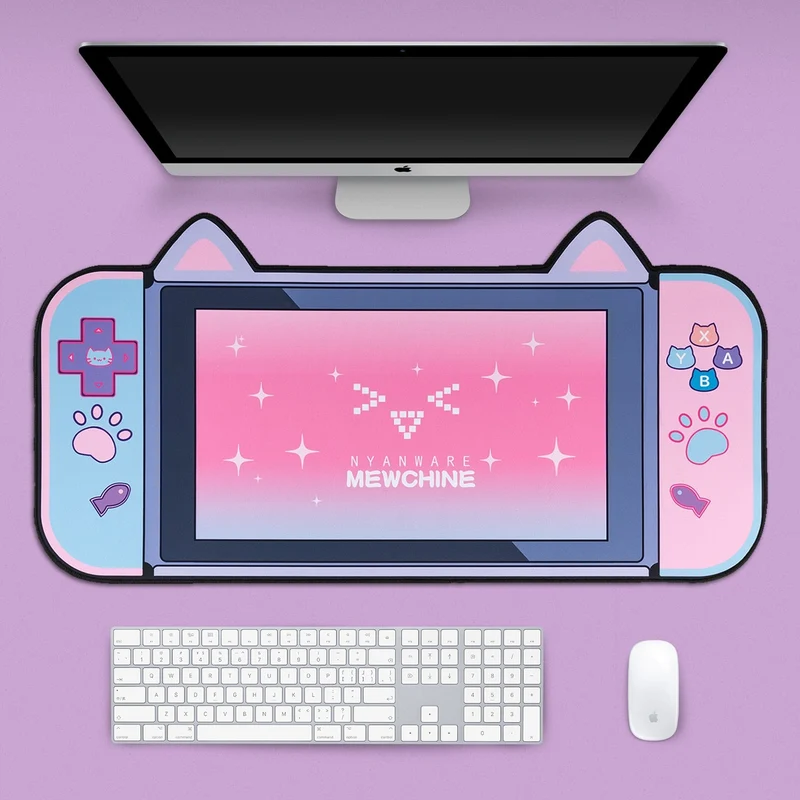Tapis de souris XXL Kawaii console chat