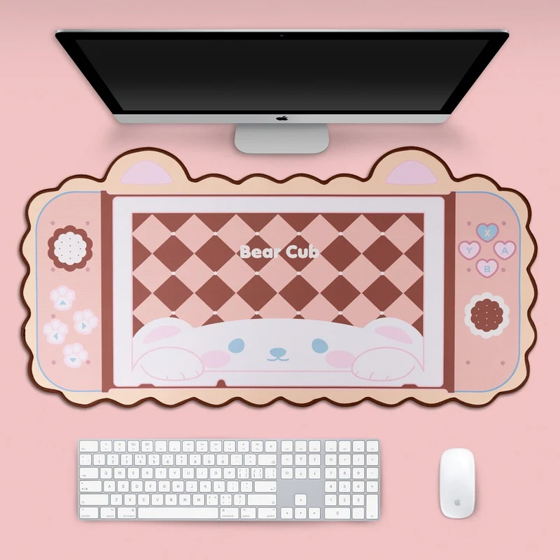 Tapis de souris XXL Kawaii avec motif de ours