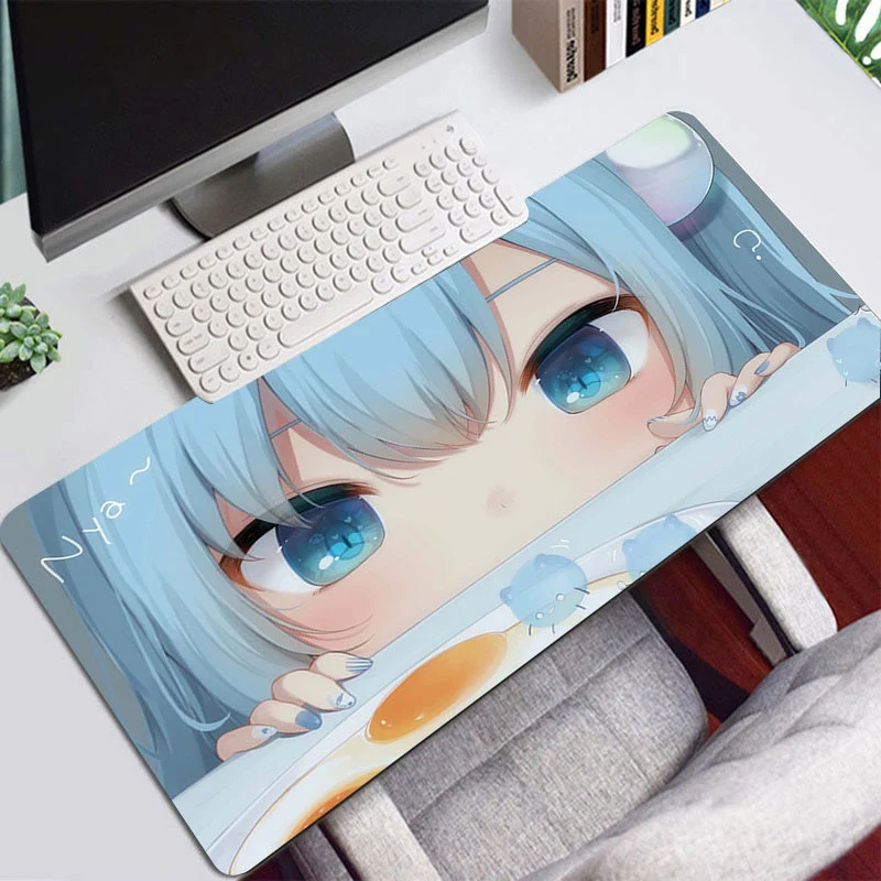 Tapis de souris XXL Kawaii regard de petite fille