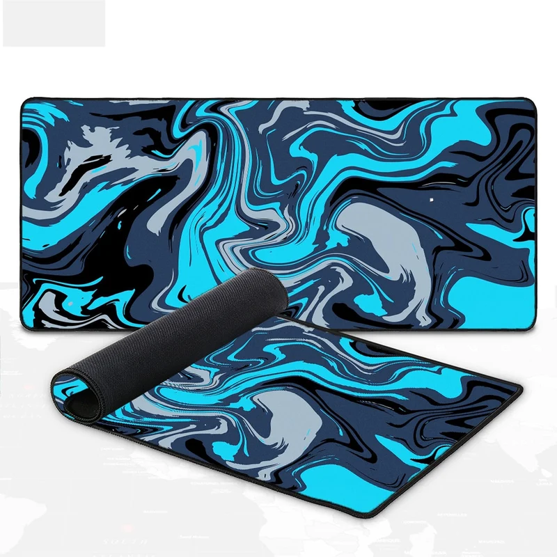 Tapis de souris XXL vague bleutée abstrait